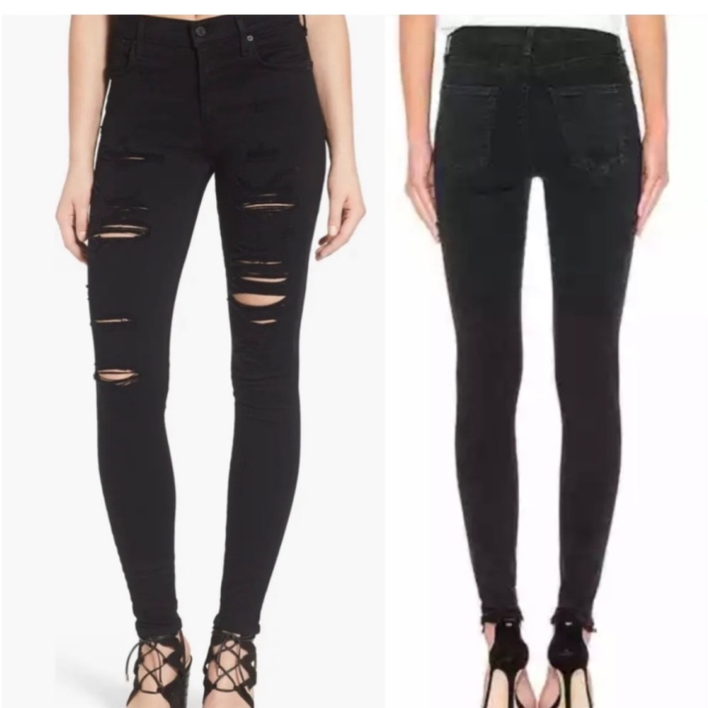 Agolde Sophie Black Distressed Jeans